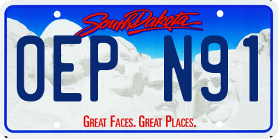 SD license plate 0EPN91
