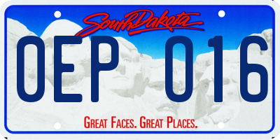 SD license plate 0EPO16