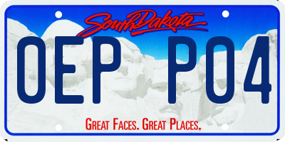 SD license plate 0EPP04