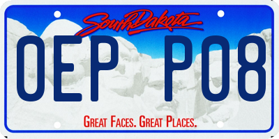 SD license plate 0EPP08