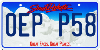 SD license plate 0EPP58