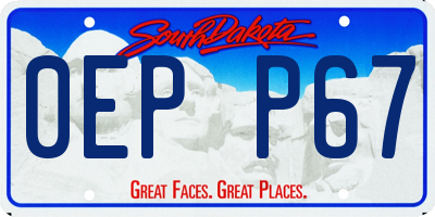 SD license plate 0EPP67