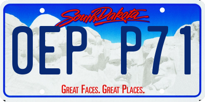 SD license plate 0EPP71
