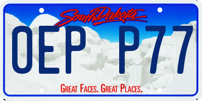 SD license plate 0EPP77
