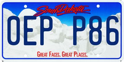 SD license plate 0EPP86