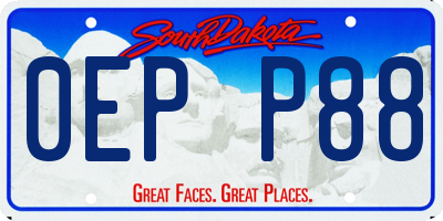 SD license plate 0EPP88