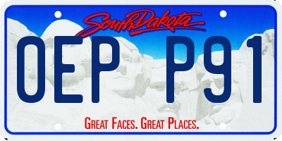 SD license plate 0EPP91