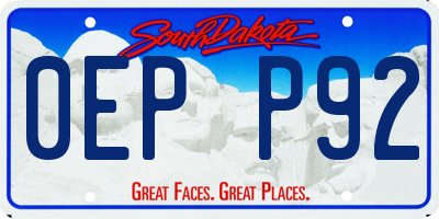 SD license plate 0EPP92