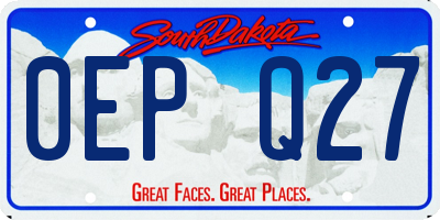 SD license plate 0EPQ27