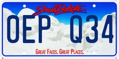SD license plate 0EPQ34
