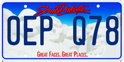 SD license plate 0EPQ78