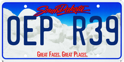 SD license plate 0EPR39