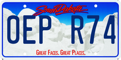 SD license plate 0EPR74