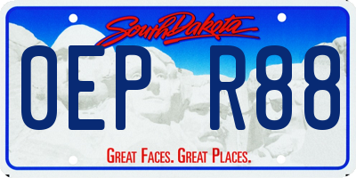 SD license plate 0EPR88