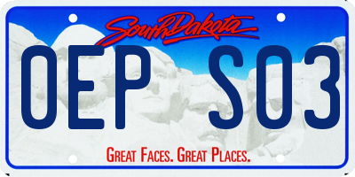 SD license plate 0EPS03