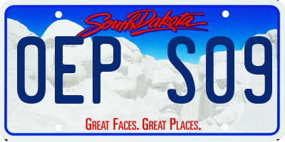 SD license plate 0EPS09