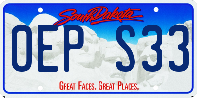 SD license plate 0EPS33