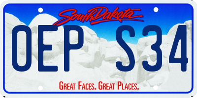 SD license plate 0EPS34