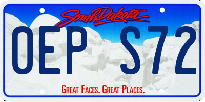 SD license plate 0EPS72
