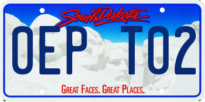 SD license plate 0EPT02