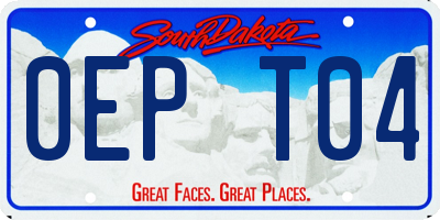 SD license plate 0EPT04