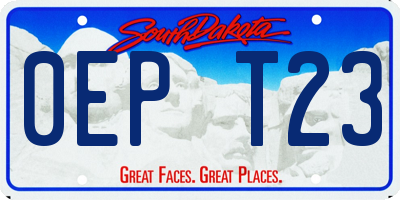 SD license plate 0EPT23
