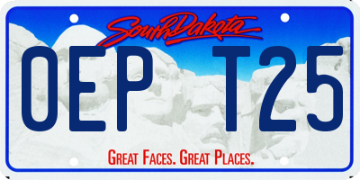 SD license plate 0EPT25