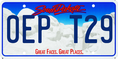 SD license plate 0EPT29