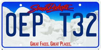 SD license plate 0EPT32