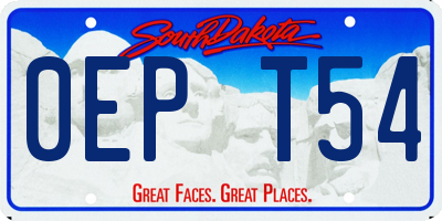 SD license plate 0EPT54