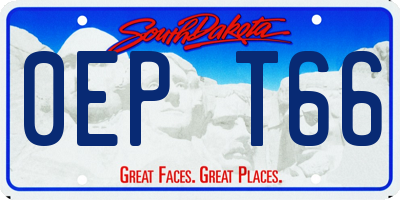 SD license plate 0EPT66
