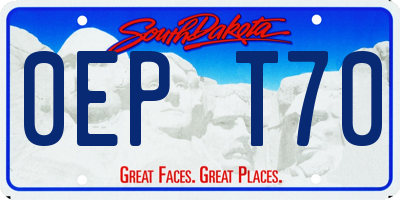 SD license plate 0EPT70