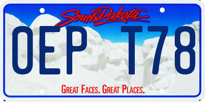 SD license plate 0EPT78