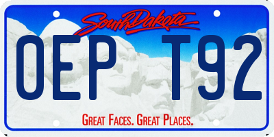 SD license plate 0EPT92