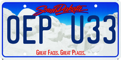 SD license plate 0EPU33