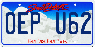 SD license plate 0EPU62