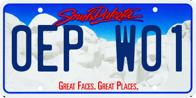 SD license plate 0EPW01