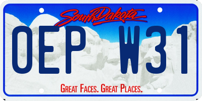 SD license plate 0EPW31