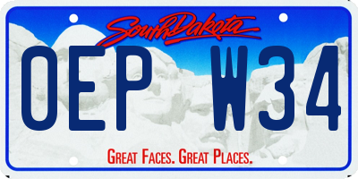 SD license plate 0EPW34