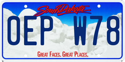 SD license plate 0EPW78