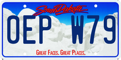 SD license plate 0EPW79