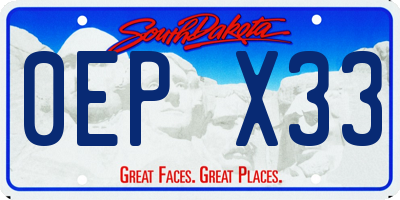 SD license plate 0EPX33