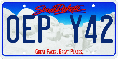 SD license plate 0EPY42