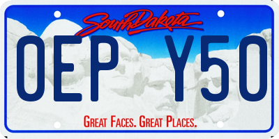 SD license plate 0EPY50