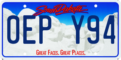 SD license plate 0EPY94