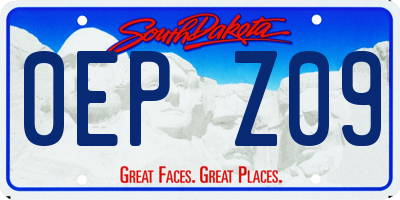 SD license plate 0EPZ09