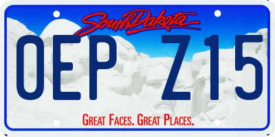 SD license plate 0EPZ15