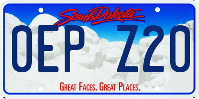 SD license plate 0EPZ20