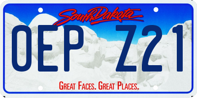 SD license plate 0EPZ21