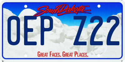 SD license plate 0EPZ22
